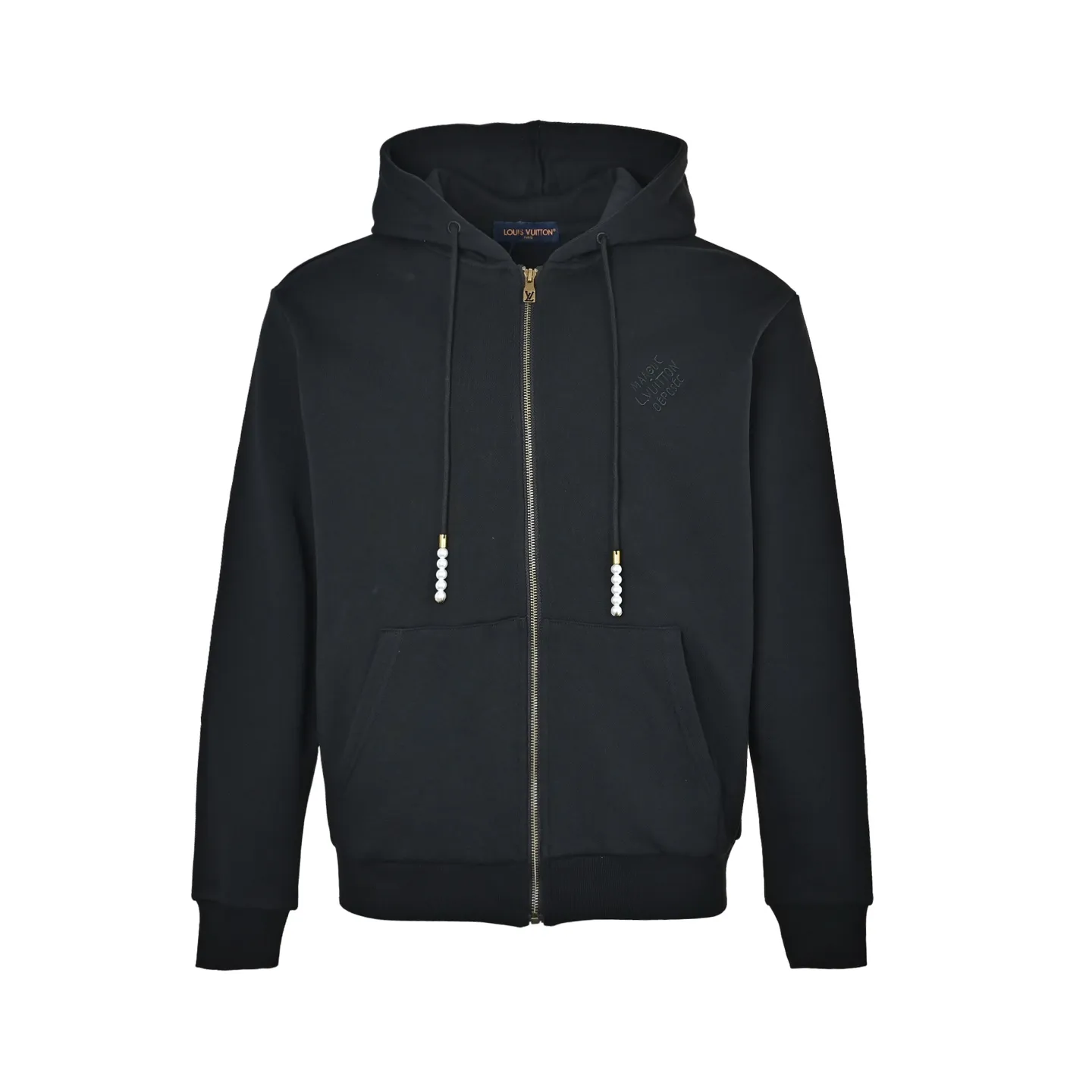 Louis Vuitton/Louis Vuitton pearl drawstring letter embroidered zipper hooded jacket